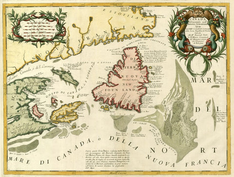 Atlantic Canada, Coronelli, 1695