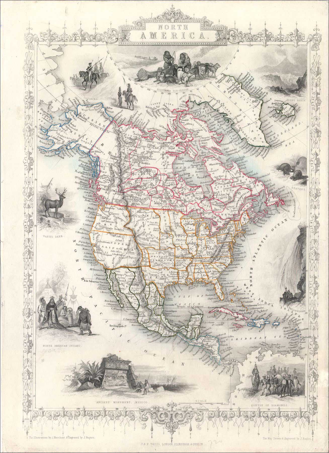 North America, 1850, Tallis
