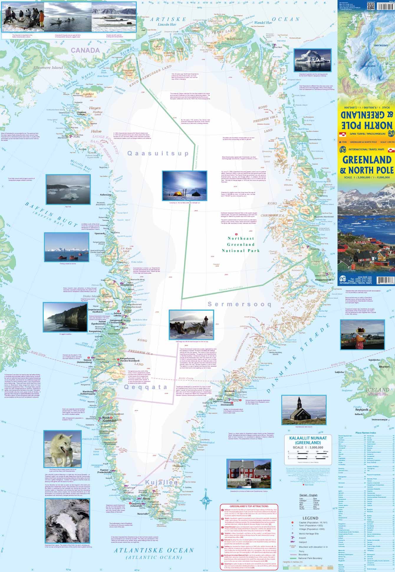 Greenland & North Pole ITM Travel Map