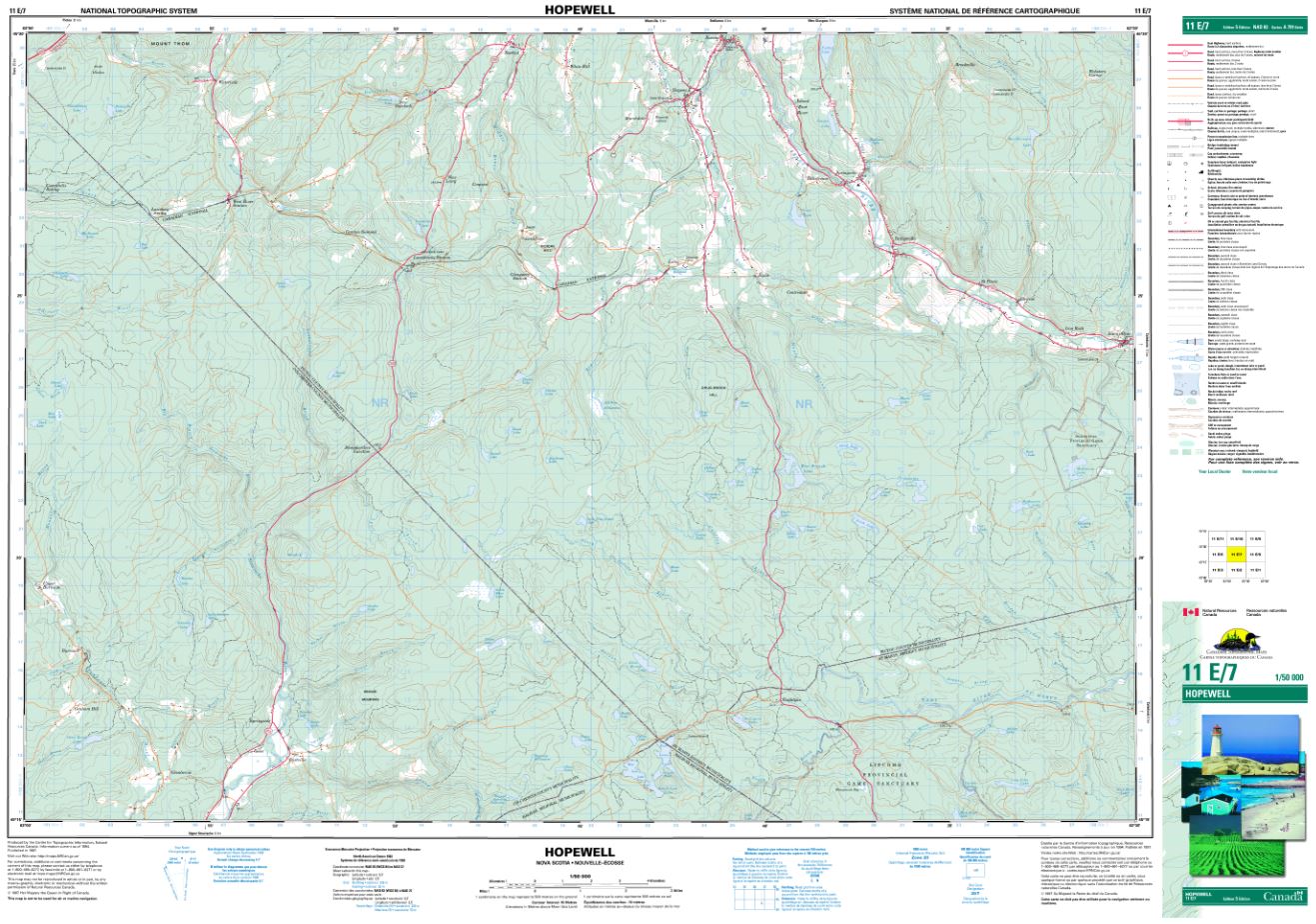 11E/07 Hopewell Topographic Map Nova Scotia
