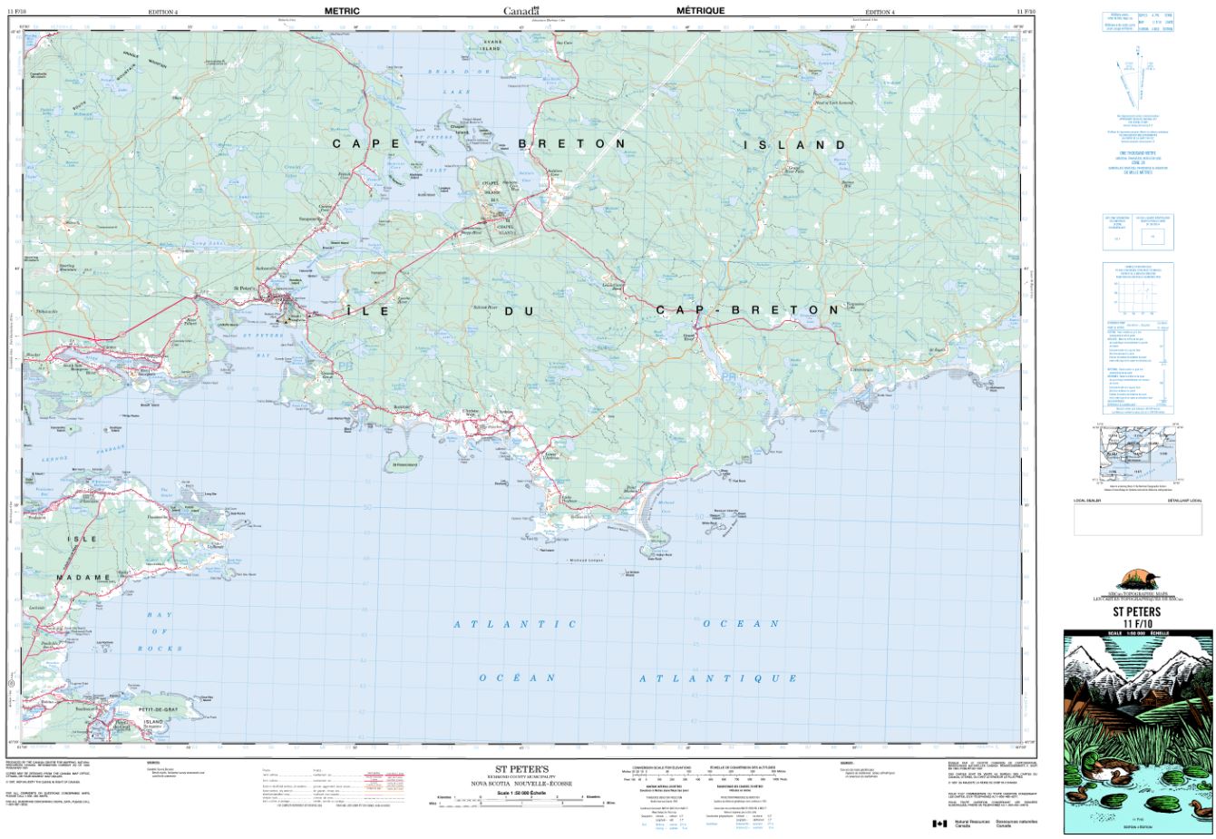 11F/10 St Peter's Topographic Map Nova Scotia Tyvek
