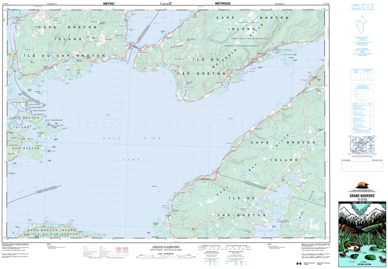 11F/15 Grand Narrows Topographic Map Nova Scotia