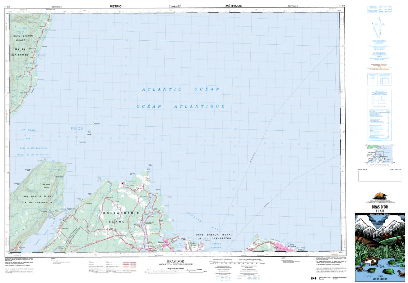 11K/08 Bras D'or Topographic Map Nova Scotia