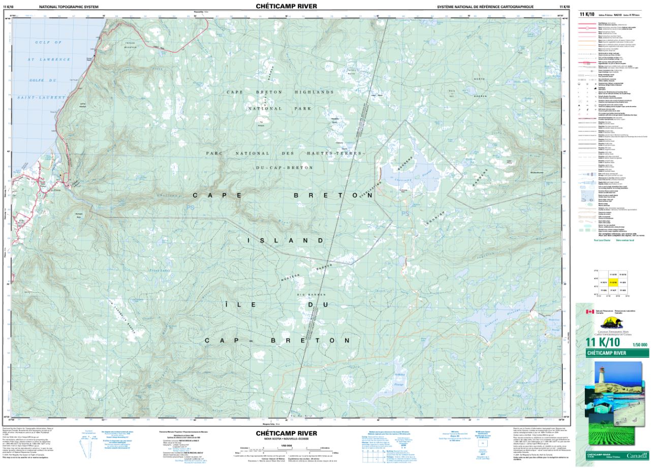 11K/10 Cheticamp River Topographic Map Nova Scotia