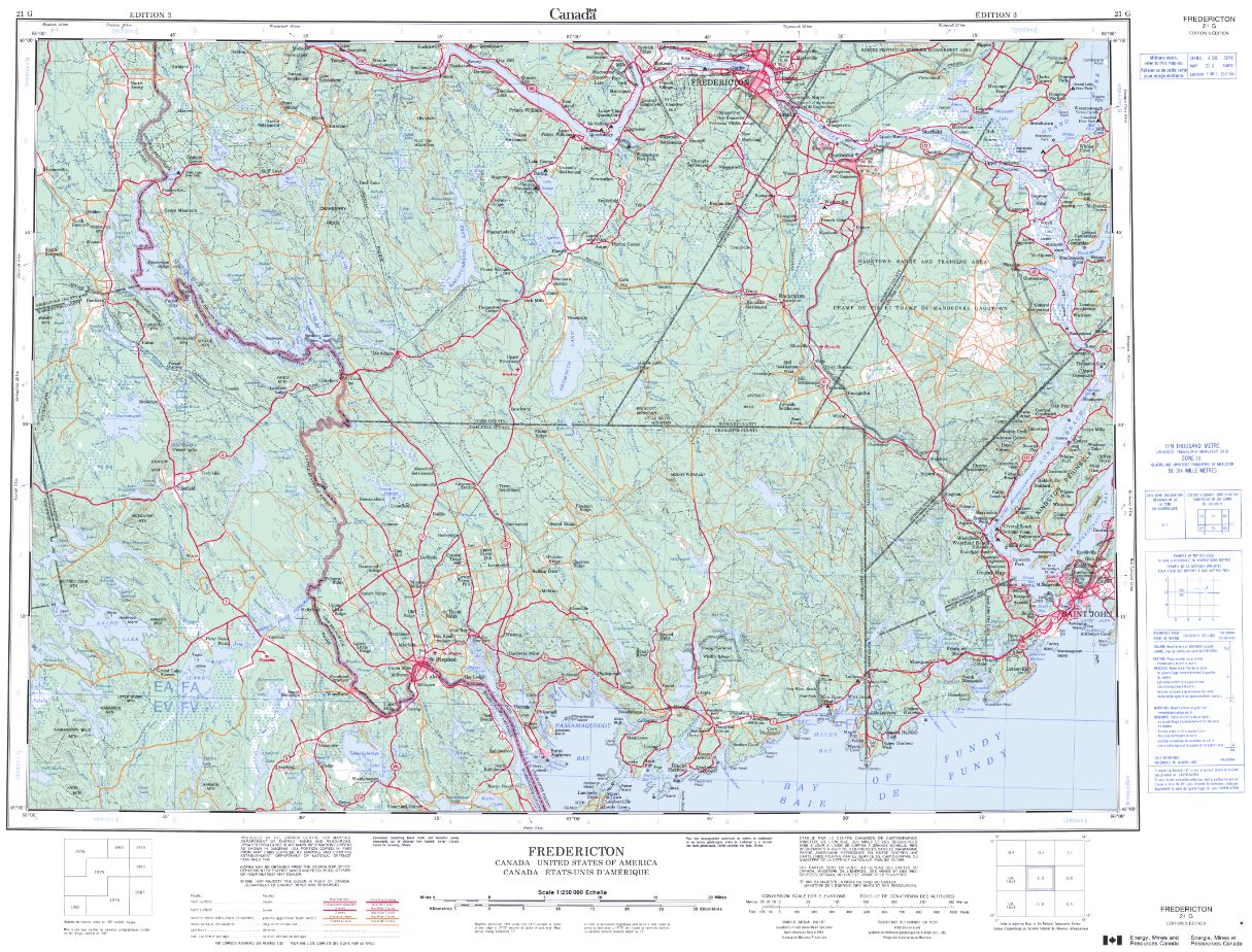 21G Fredericton Topographic Maps New Brunswick