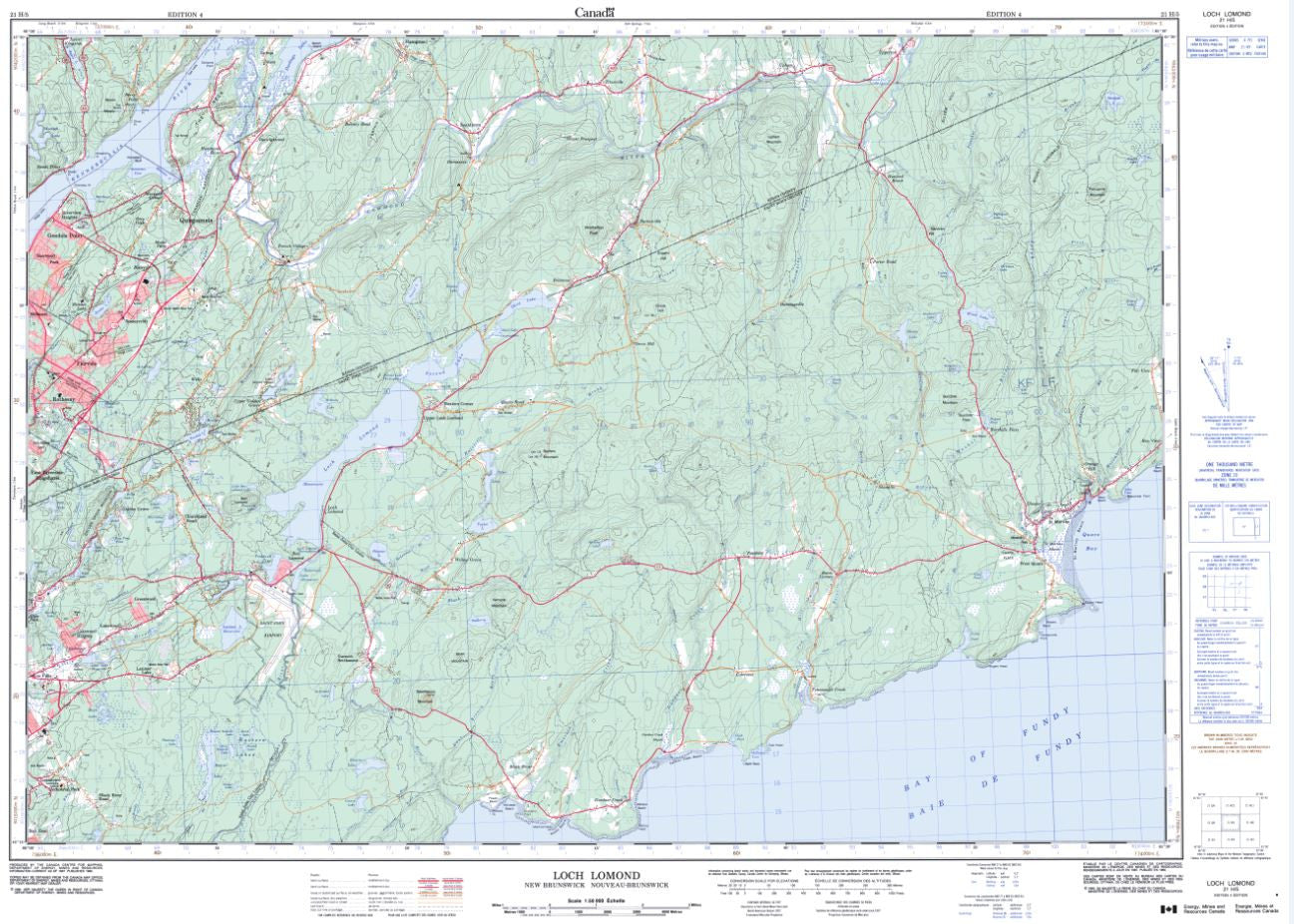 21H/05 Topographic Maps Loch Lomond New Brunswick