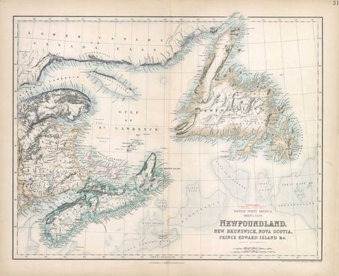G2647 British North America, Sheet 1. East, 1874, Fullarton