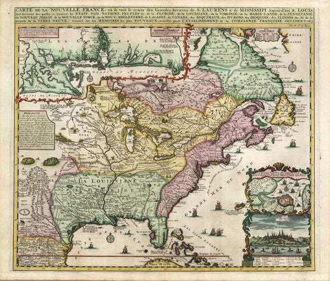 2801 Carte de la Nouvelle France, 1718, Châtelain
