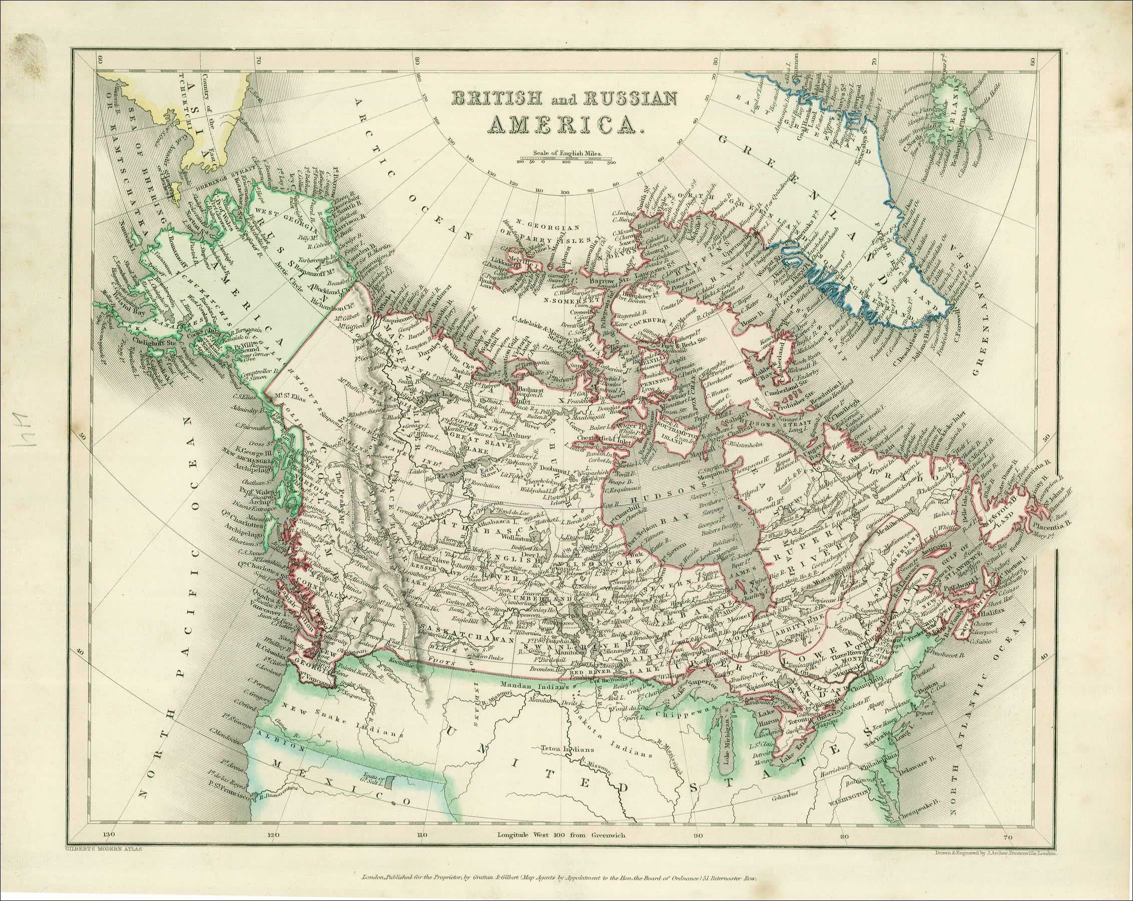 3530 British & Russian America, 1841, Gilbert