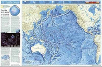 Pacific Ocean Floor Wall Map 32" X 23"