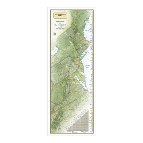 Appalachian Trail Wall Map 18" x 48"