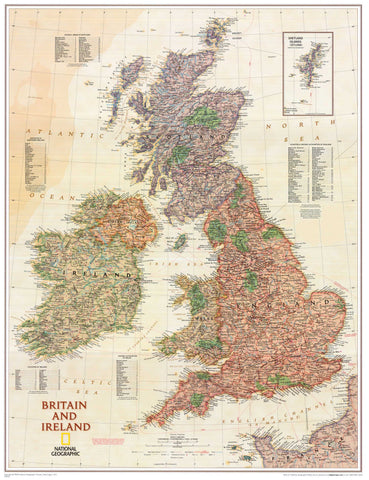 Britain & Ireland Executive Wall Map 24" X 30"