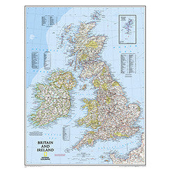 Britain & Ireland Classic Wall Map 24" X 30"