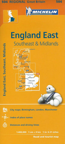 East England, Southeast & Midlands Michelin Map 504
