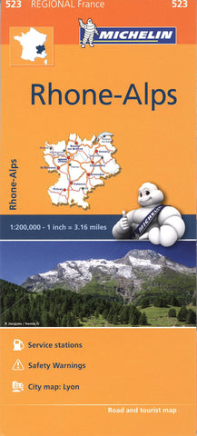 Rhone-Alps Michelin Map 523 OE