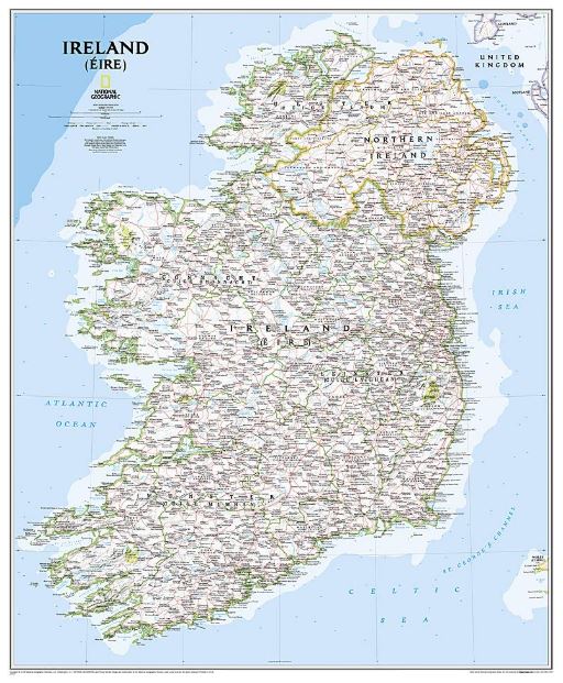 Ireland Classic Wall Map 30" X 36"
