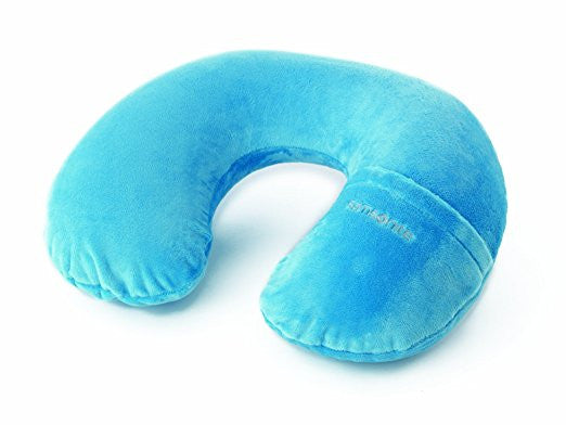 Inflatable Neck Pillow with Cover - Blue