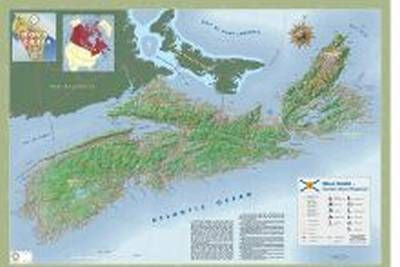 Nova Scotia 3D Wall Map 39" x 27"