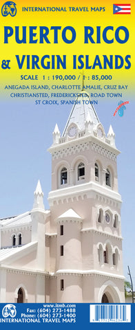 Puerto Rico & US Virgin Islands ITM Travel Map 7e