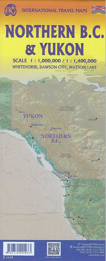 Yukon & British Columbia North ITM Travel Map 9e