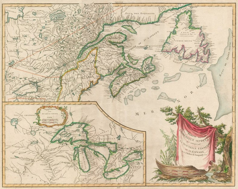 Eastern Canada & Great Lakes, Robert de Vaugondy, 1799
