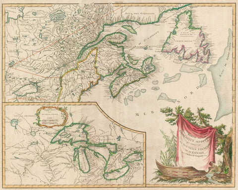 Eastern Canada & Great Lakes, Robert de Vaugondy, 1799