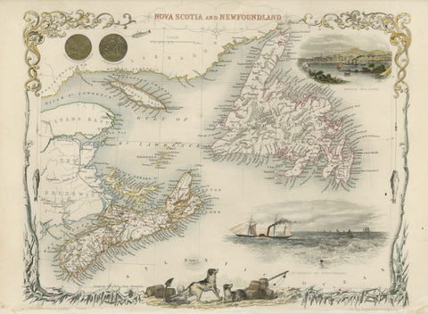 Nova Scotia and Newfoundland, 1850, Tallis