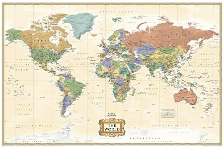 National Geographic World Wall Map - Explorer (Poster Size: 36 X 24 In)