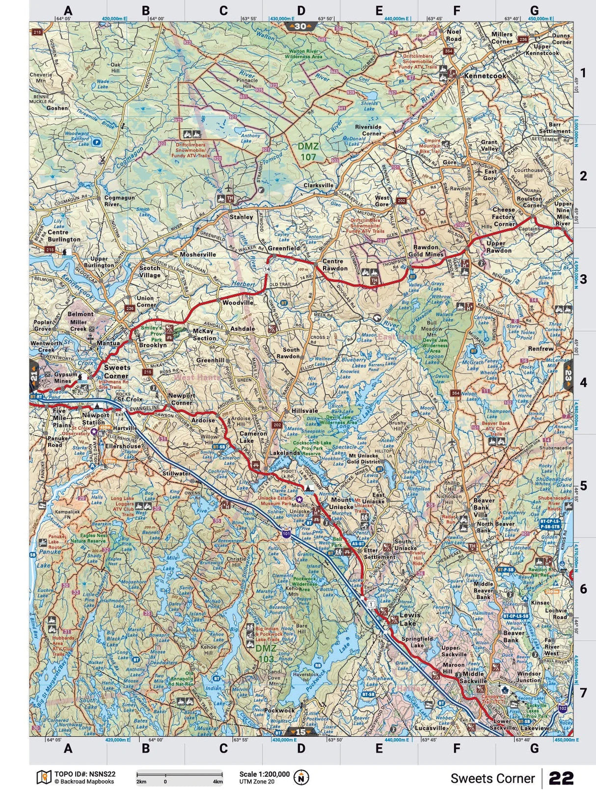 Sweets Corner Backroad Map