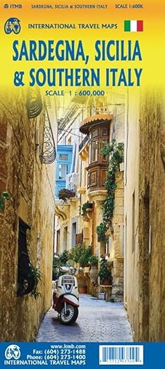 Sardinia, Sicily, Italy South ITM Map 1e
