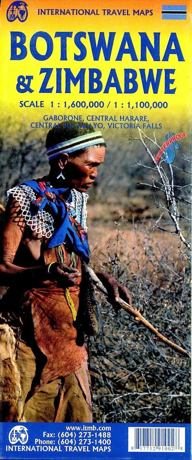 Botswana & Zimbabwe ITM Travel Map 7e