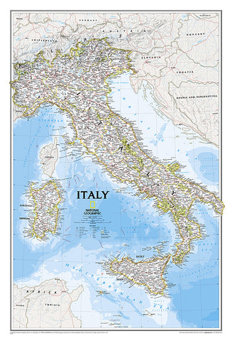 Italy Classic Wall Map 23" x 34"