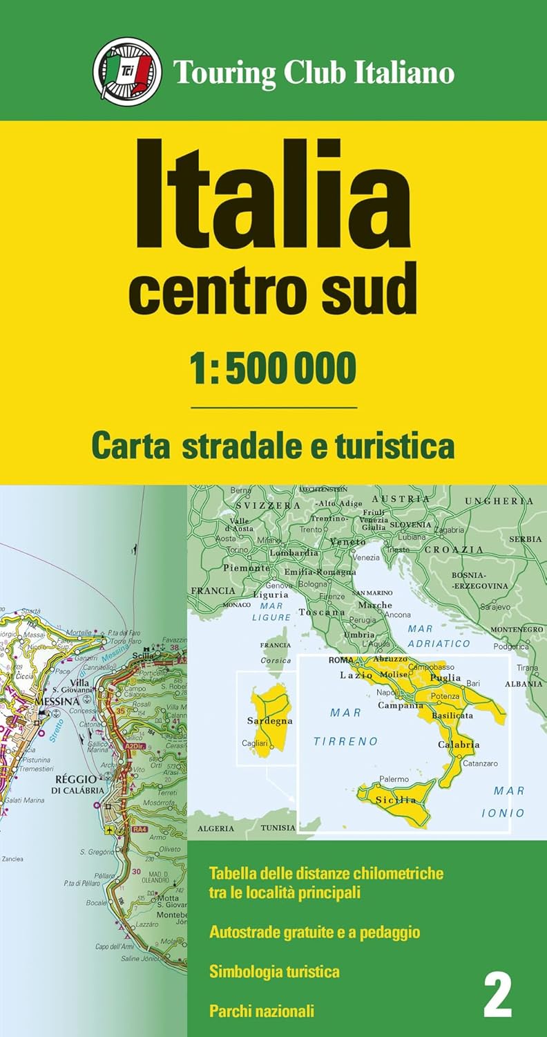 Italy Central & South TCI Travel Map
