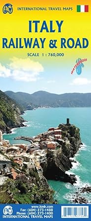 Italy Rail & Road ITM Travel Map 4e