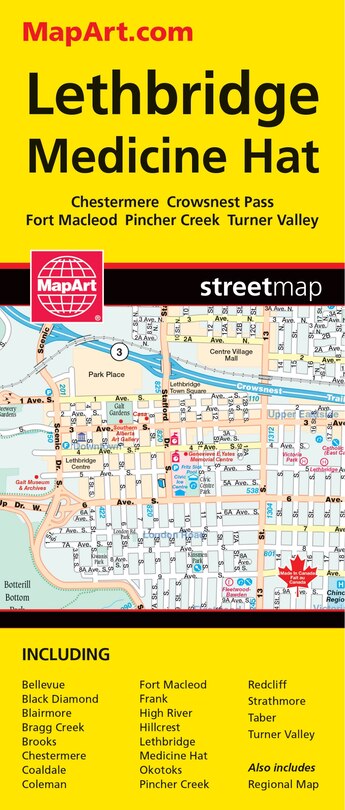 Lethbridge / Medicine Hat MapArt Map
