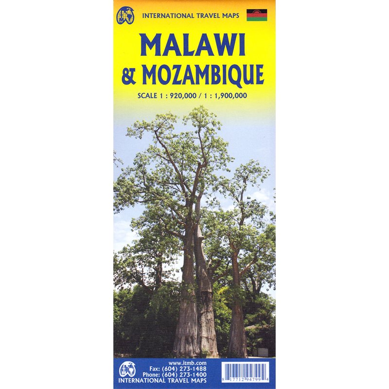 Malawi & Mozambique ITM Travel Map 7e