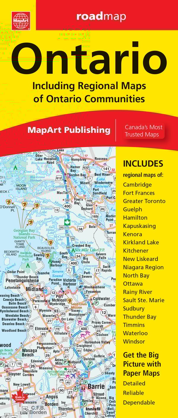 Ontario MapArt Travel Map