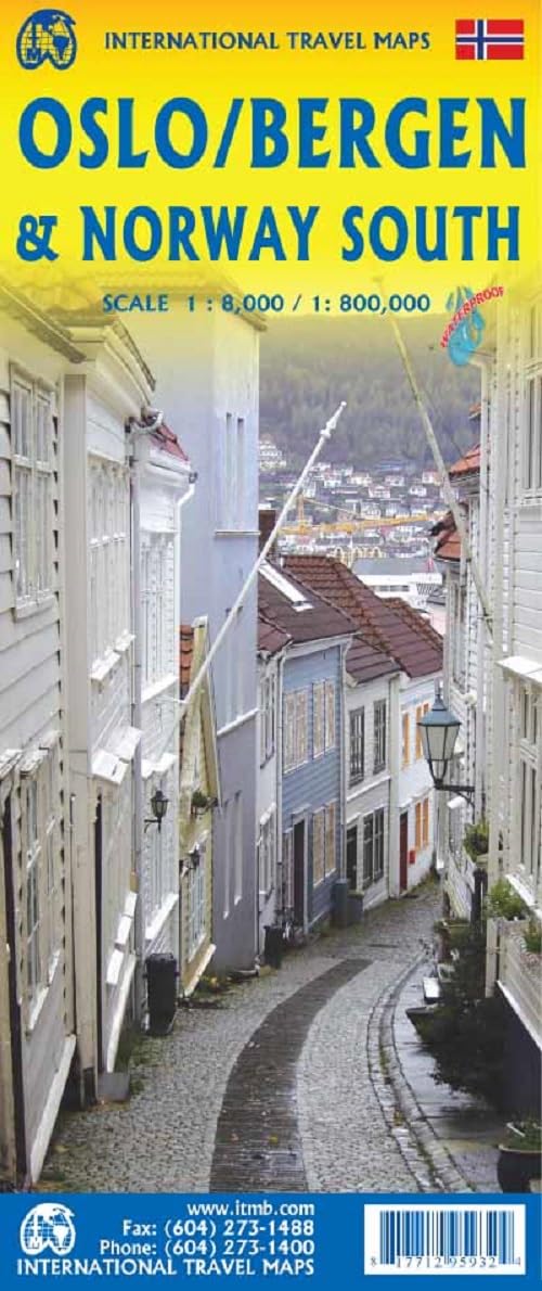 Oslo, Bergen & South of Norway ITM Travel Map 4e