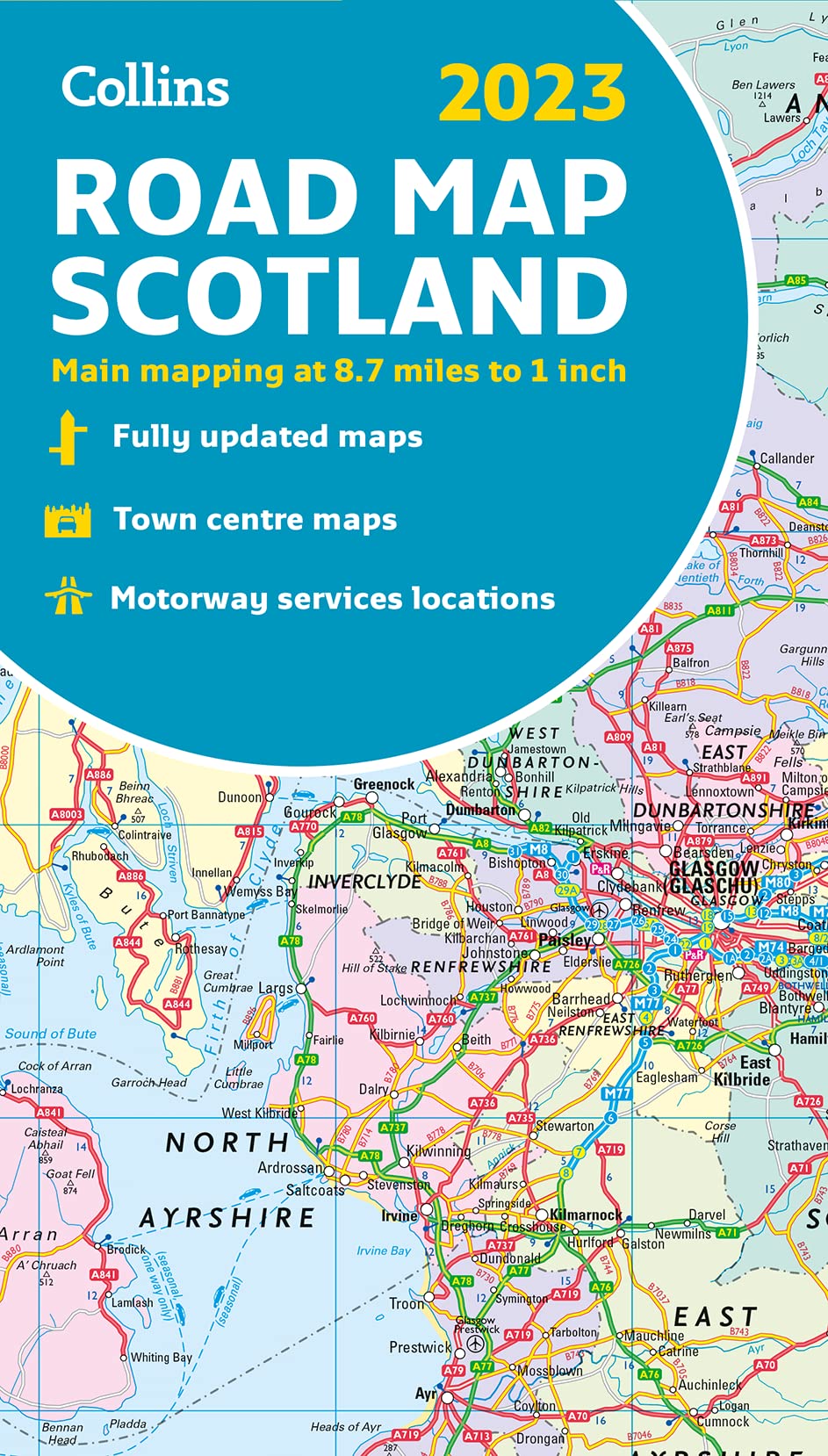 Scotland Collins Road Map