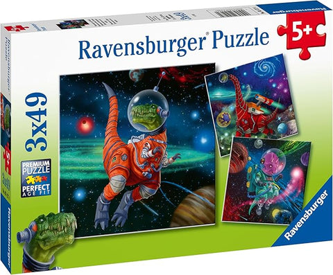 Dinosaurs in Space - 3 x 49 Piece Puzzle