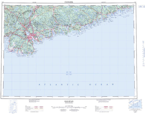 11D Halifax Topographic Map Nova Scotia