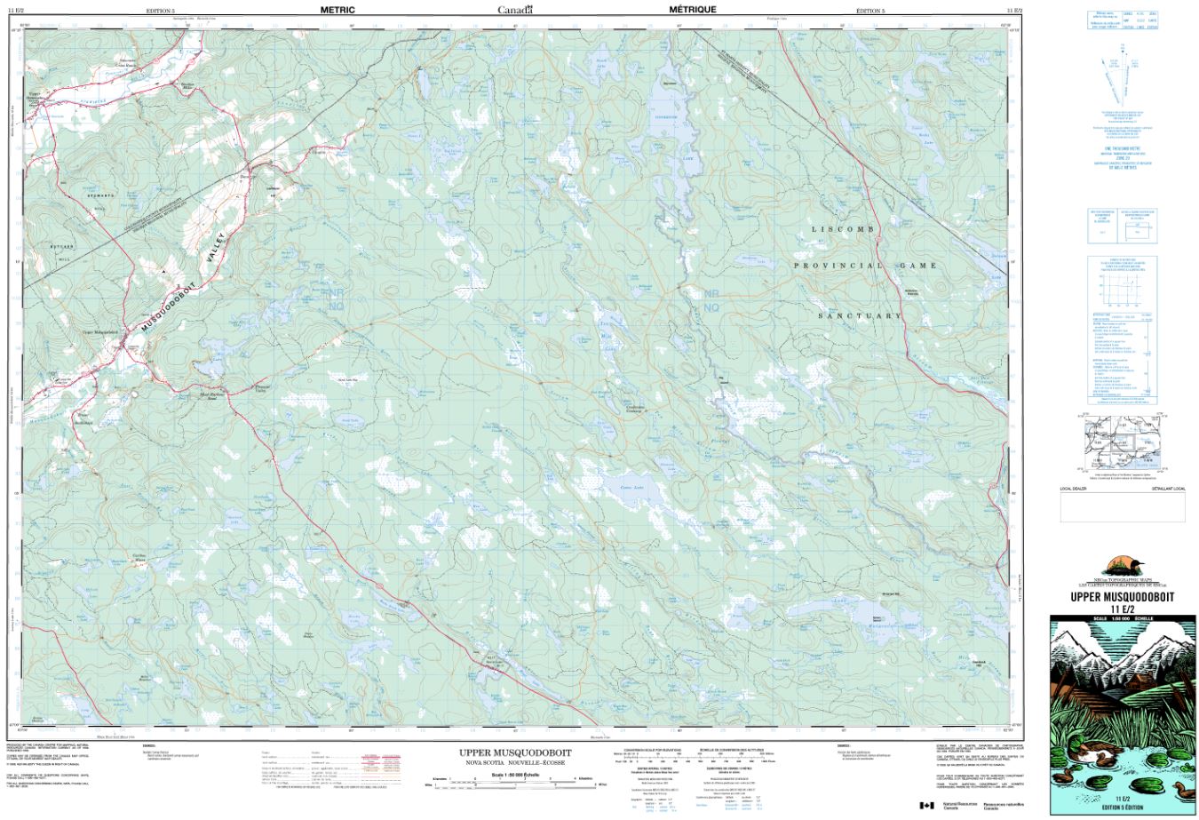 11E/02 Upper Musquodoboit Topographic Map Nova Scotia