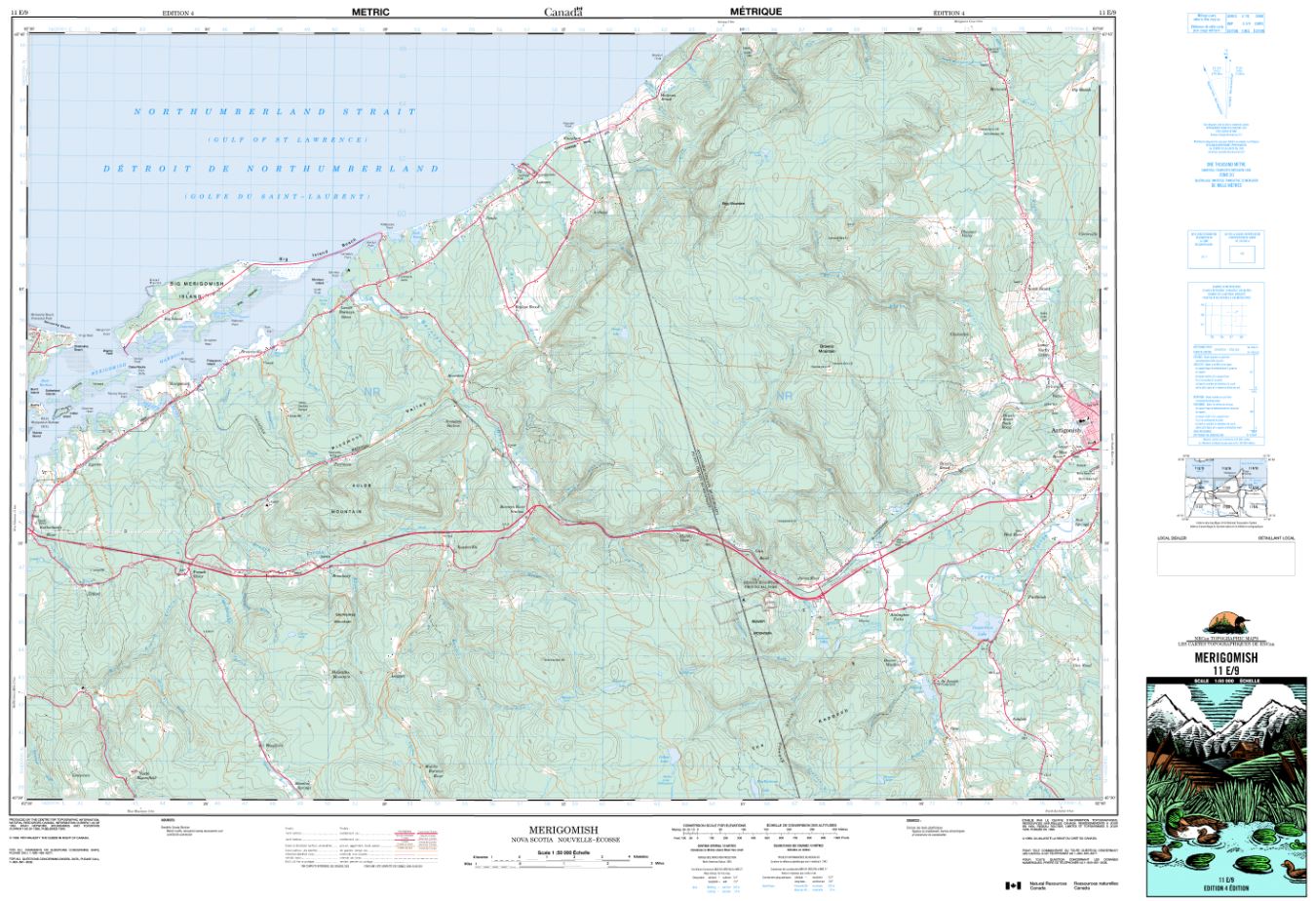 11E/09 Merigomish Topographic Map Nova Scotia Tyvek