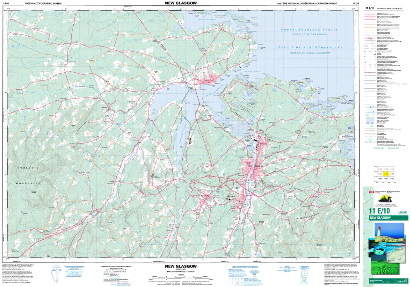 11E/10 New Glasgow Topographic Map Nova Scotia