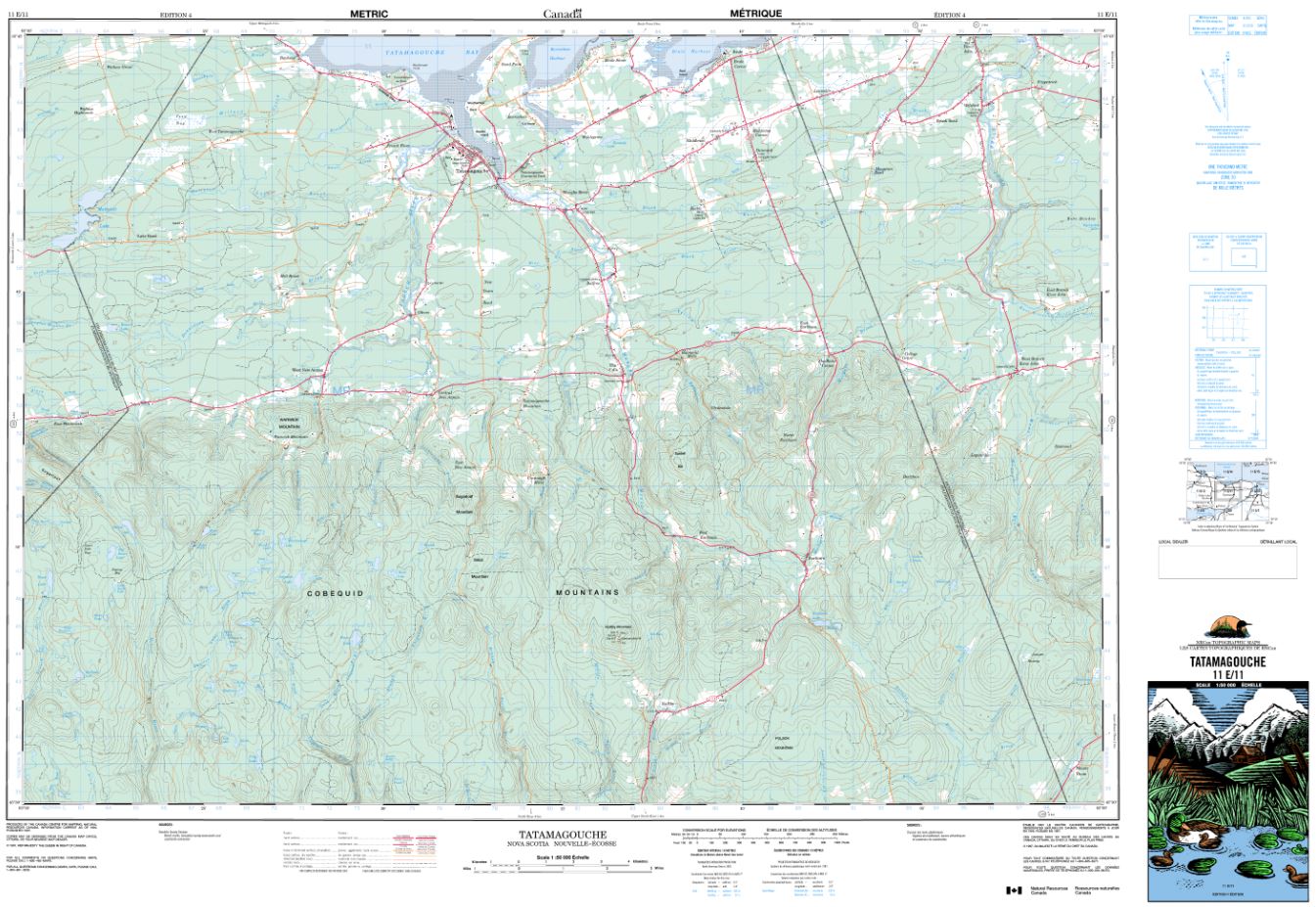 11E/12 Oxford Topographic Map Nova Scotia