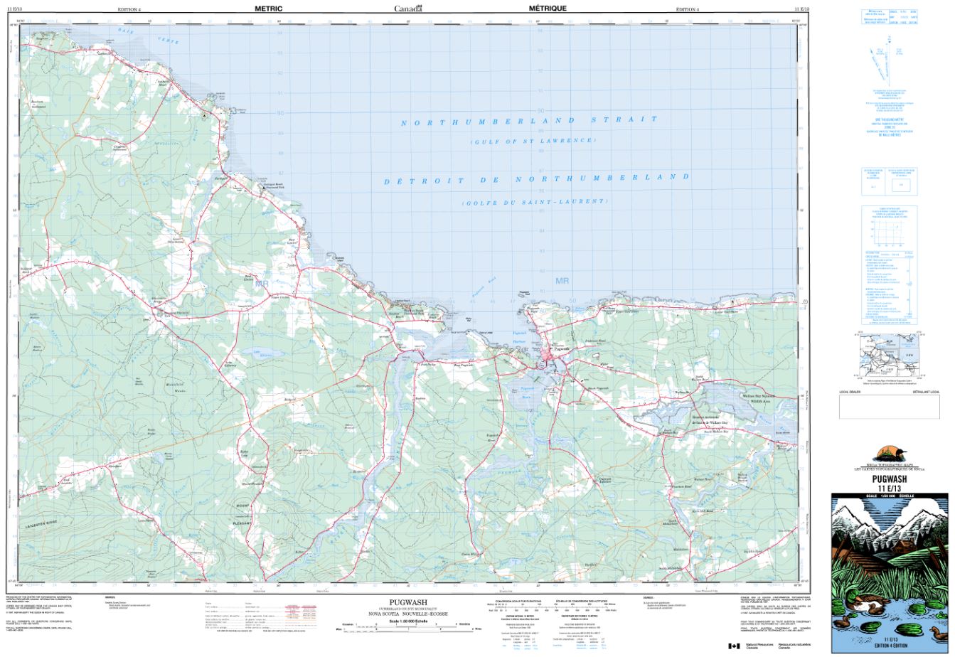 11E/13 Pugwash Topographic Map Nova Scotia Tyvek