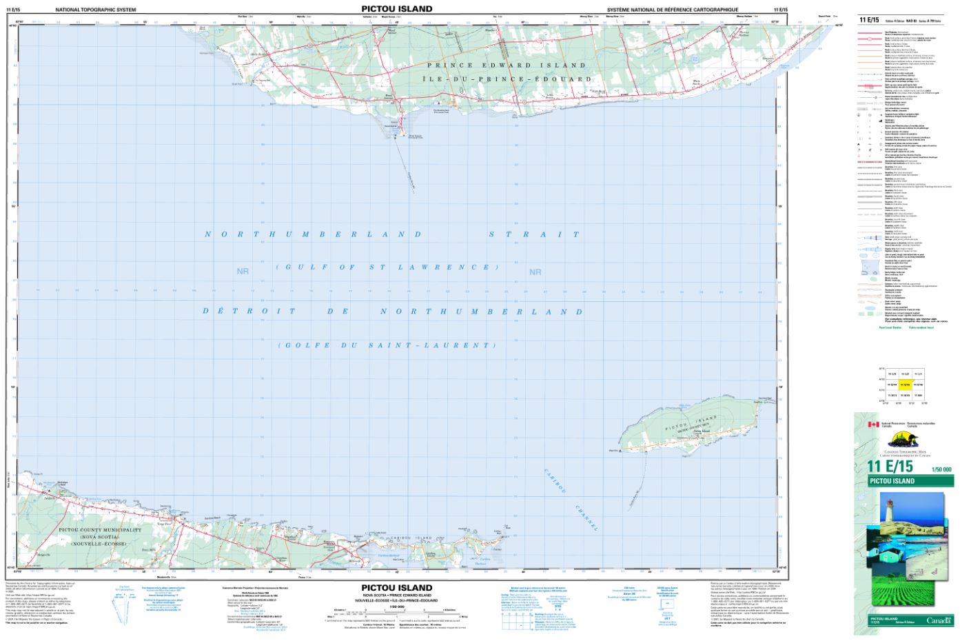 11E/15 Pictou Island Topographic Map Nova Scotia