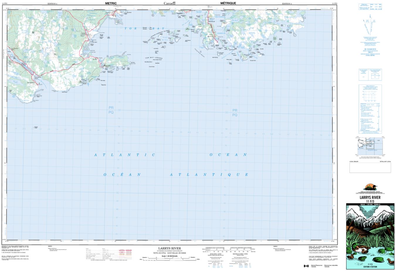 11F/03 Larrys River Topographic Map Nova Scotia