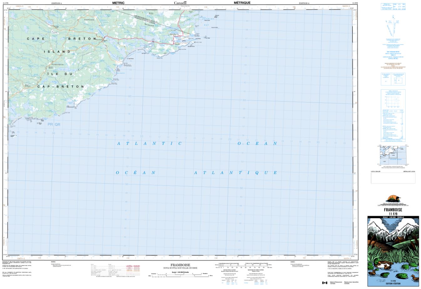 11F/09 Framboise Topographic Map Nova Scotia
