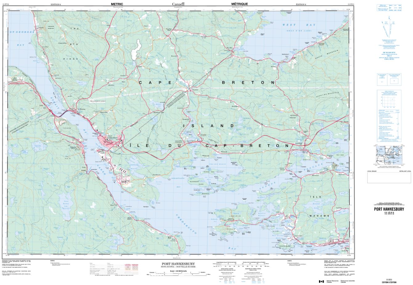 11F/11 Port Hawkesbury Topographic Map Nova Scotia Tyvek